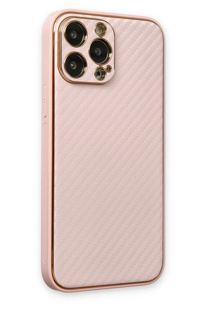 Newface Apple iPhone 13 Pro Max Kılıf Coco Karbon Silikon - Pembe