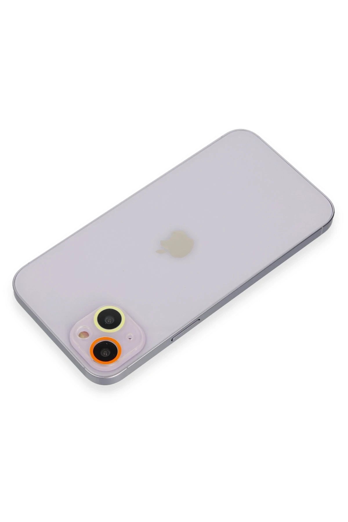 Newface Apple iPhone 13 Renkli Kamera Lens Koruma Cam - Sarı-Turuncu
