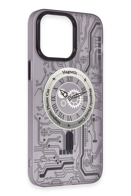 Newface Apple iPhone 14 Pro Kılıf Apollo Magneticsafe Desenli Kapak - Apollo Mor - 5