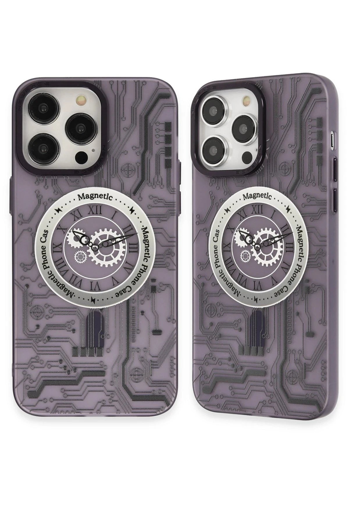 Newface Apple iPhone 14 Pro Kılıf Apollo Magneticsafe Desenli Kapak - Apollo Mor - 5
