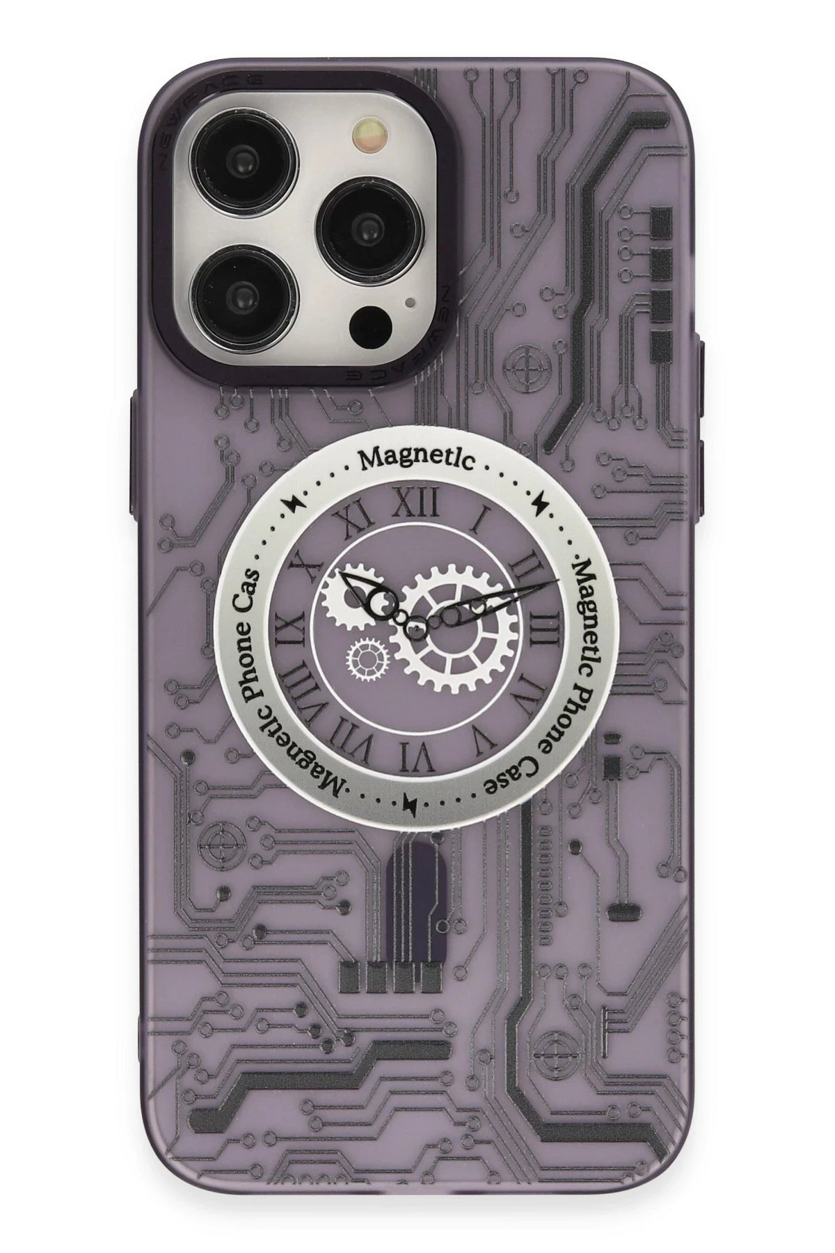 Newface Apple iPhone 14 Pro Kılıf Apollo Magneticsafe Desenli Kapak - Apollo Mor - 5