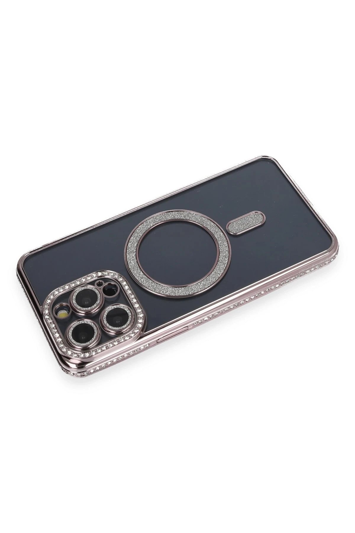 Newface Apple iPhone 14 Pro Kılıf Joke Simli Magneticsafe Kılıf - Gri