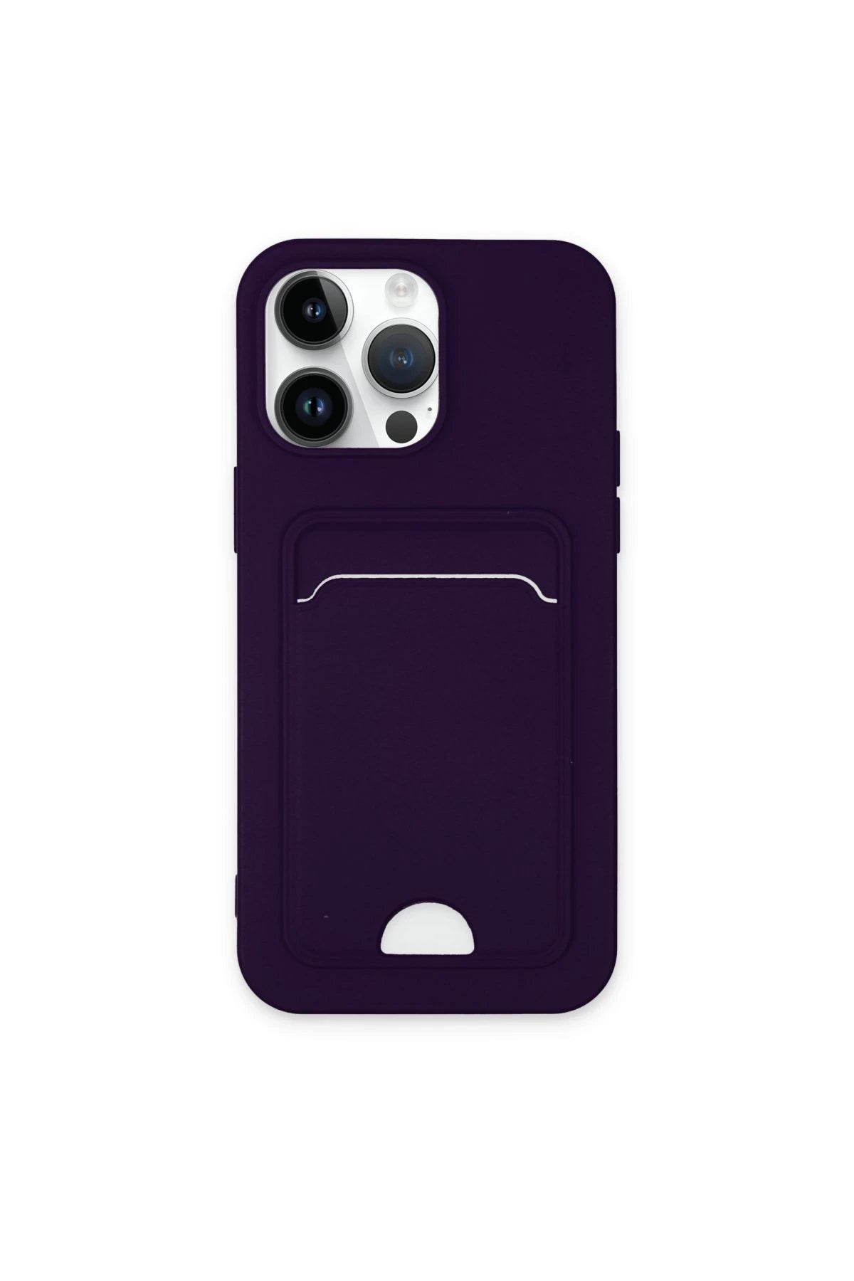 Newface Apple iPhone 14 Pro Max Kılıf Kelvin Kartvizitli Silikon - Derin Mor