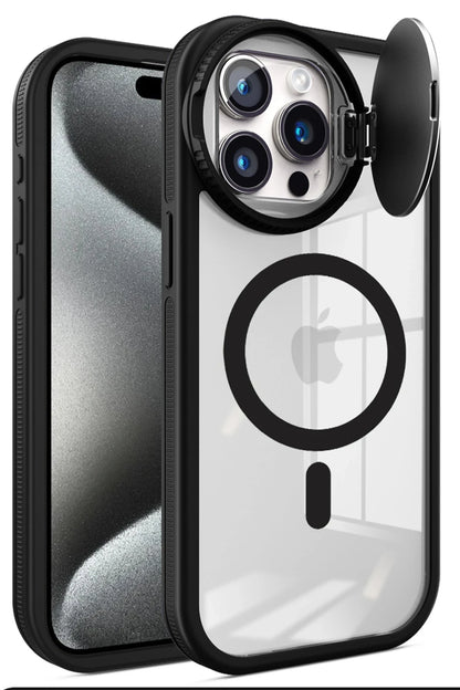 Newface Apple iPhone 15 Pro Kılıf Teleskop Lens Magsafe Silikon Kapak - Siyah