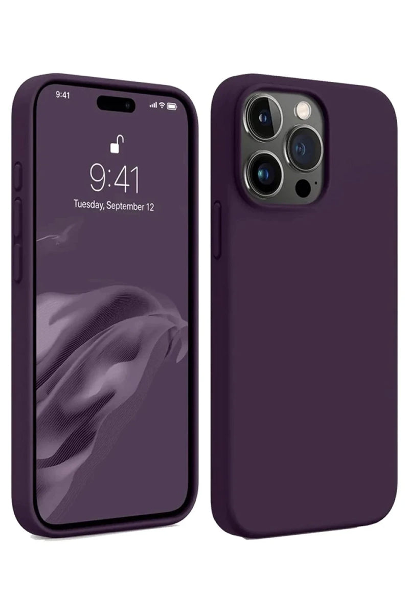 Newface Apple iPhone 15 Pro Max Kılıf First Silikon - Mürdüm
