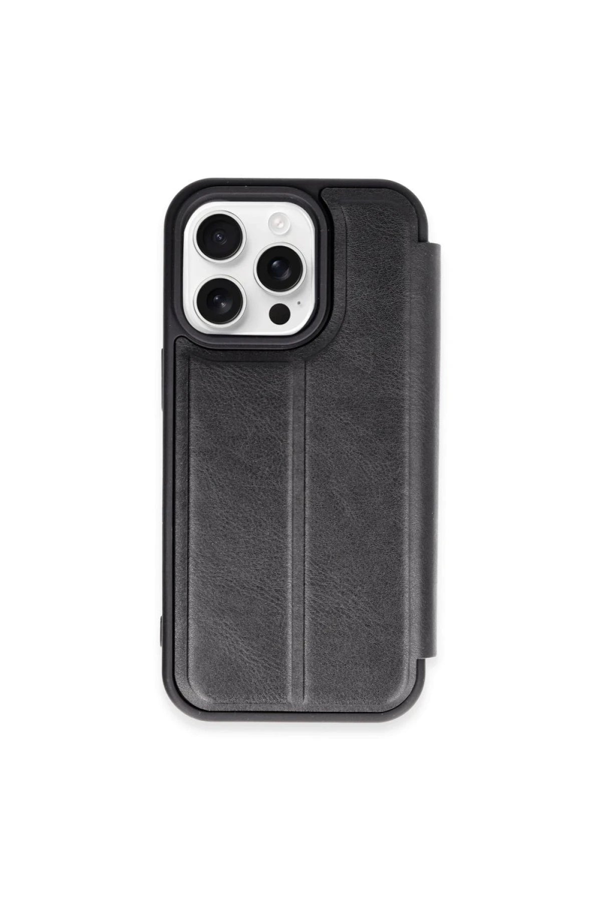 Newface Apple iPhone 15 Pro Max Kılıf Flip Cover - Siyah