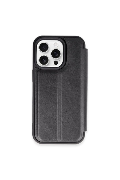 Newface Apple iPhone 15 Pro Max Kılıf Flip Cover - Siyah