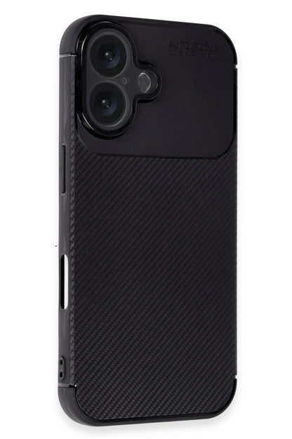 Newface Apple iPhone 16 Plus Kılıf Auto Focus Karbon Kapak - Siyah