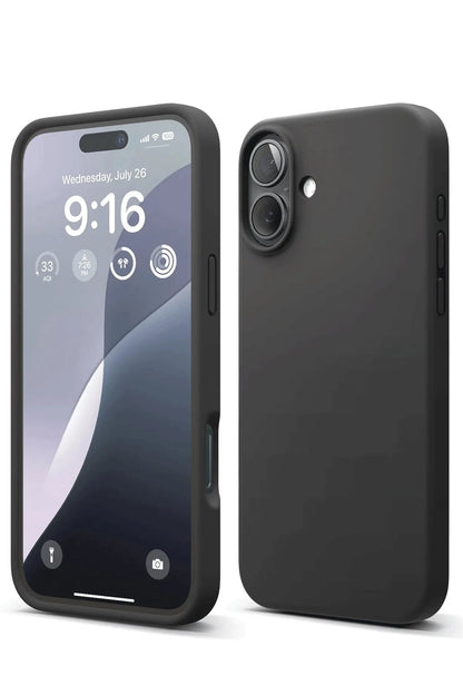 Newface Apple iPhone 16 Plus Kılıf Nano içi Kadife Silikon - Siyah