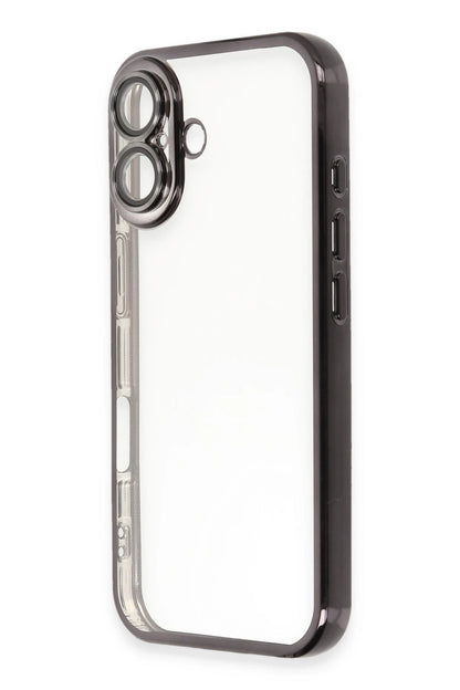 Newface Apple iPhone 16 Plus Kılıf Razer Lensli Silikon - Siyah