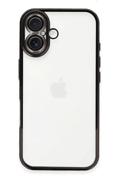 Newface Apple iPhone 16 Plus Kılıf Razer Lensli Silikon - Siyah