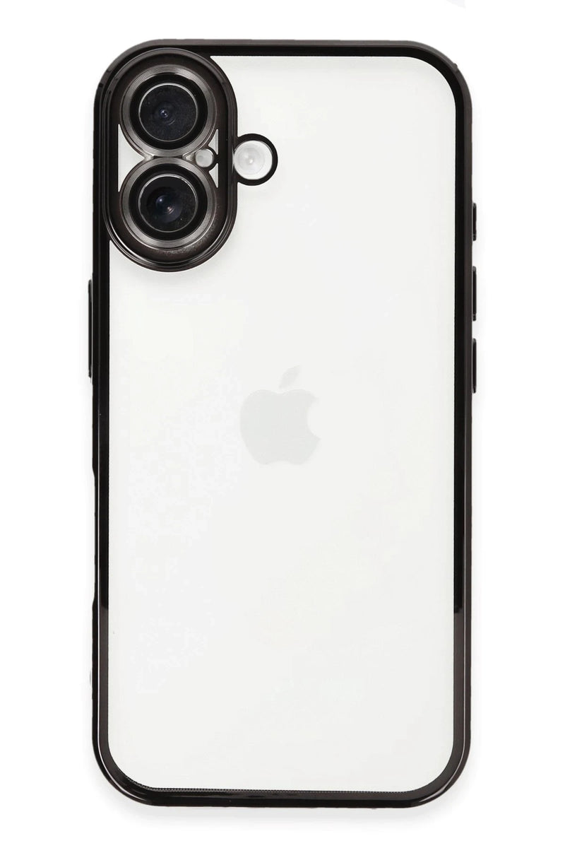 Newface Apple iPhone 16 Plus Kılıf Razer Lensli Silikon - Siyah