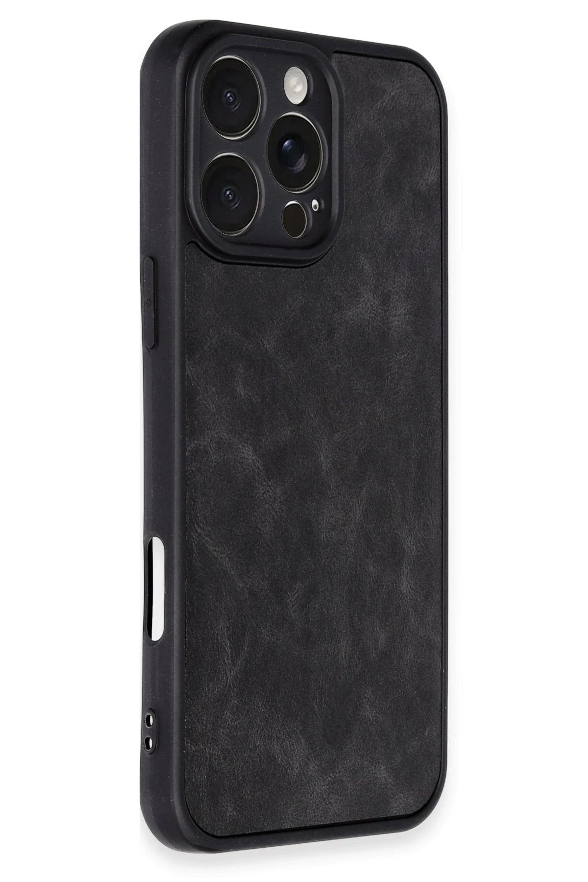 Newface Apple iPhone 16 Pro Kılıf Aras Deri Kapak - Siyah