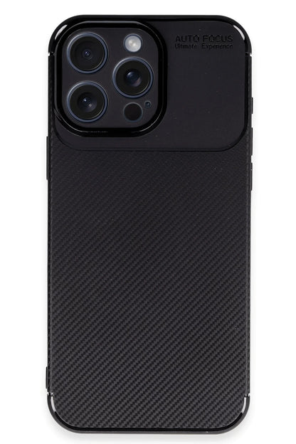 Newface Apple iPhone 16 Pro Kılıf Auto Focus Karbon Kapak - Siyah