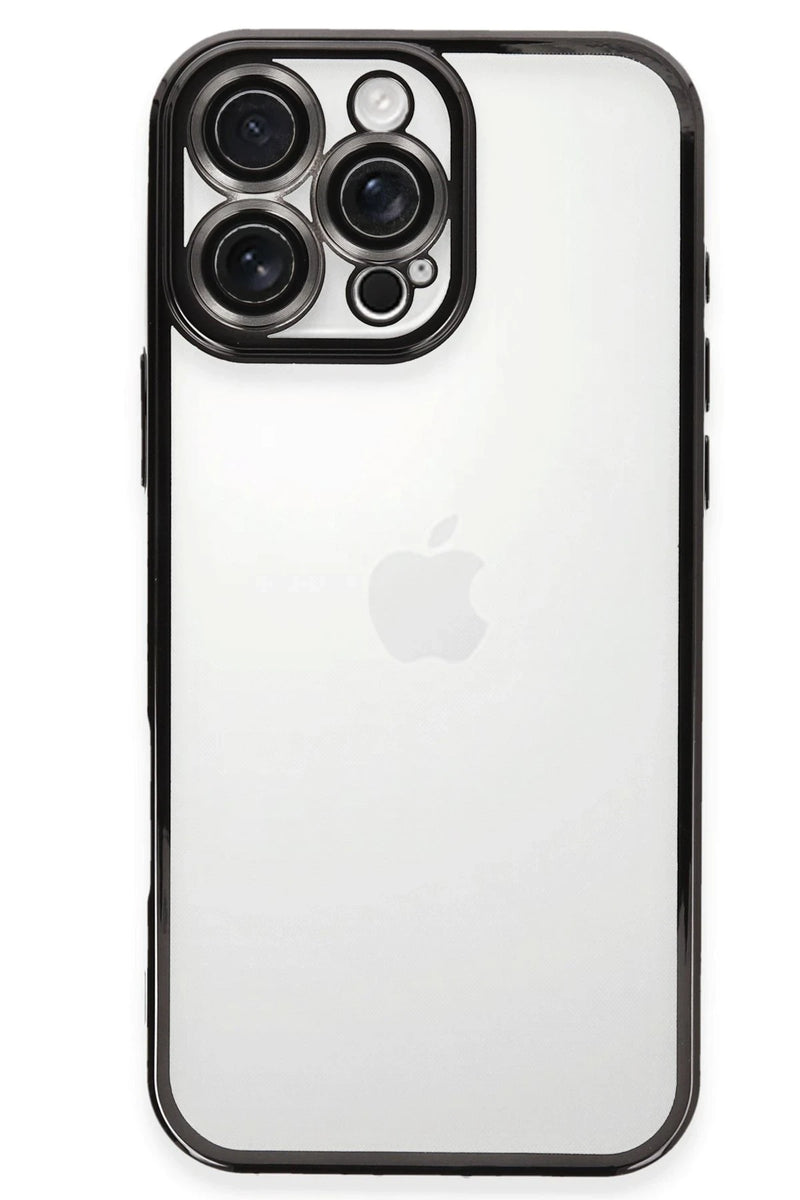 Newface Apple iPhone 16 Pro Max Kılıf Razer Lensli Silikon - Siyah