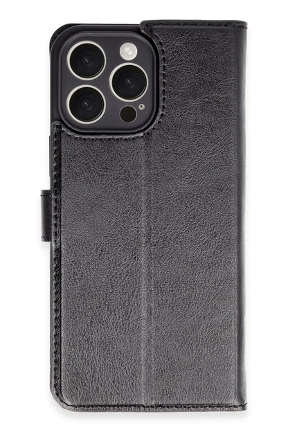 Newface Apple iPhone 16 Pro Max Kılıf Trend S Plus Kapaklı Kılıf - Siyah