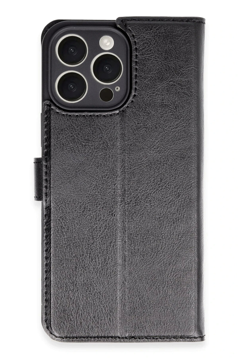 Newface Apple iPhone 16 Pro Max Kılıf Trend S Plus Kapaklı Kılıf - Siyah