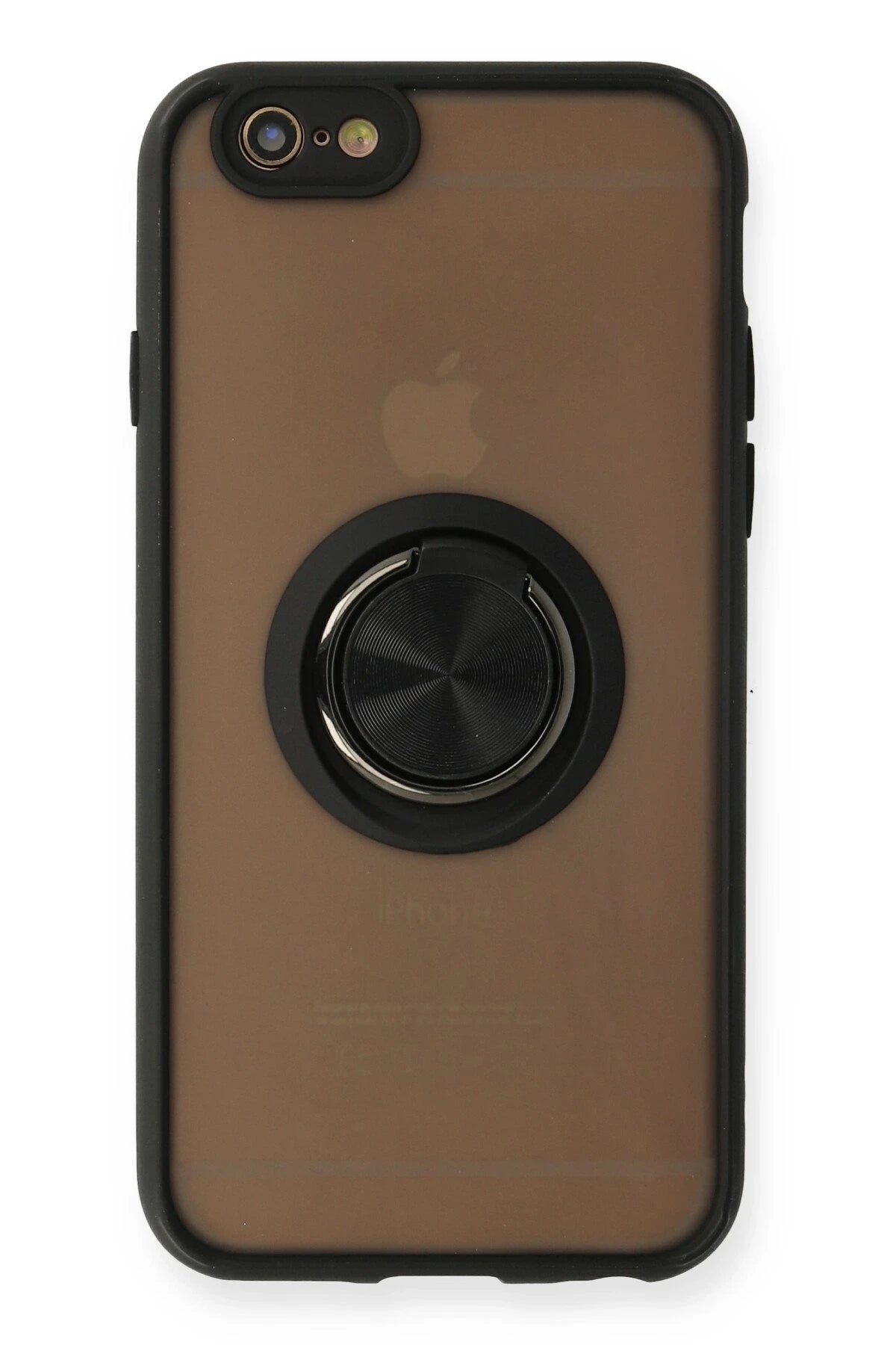 Newface Apple iPhone 6 Kılıf Montreal Yüzüklü Silikon Kapak - Siyah