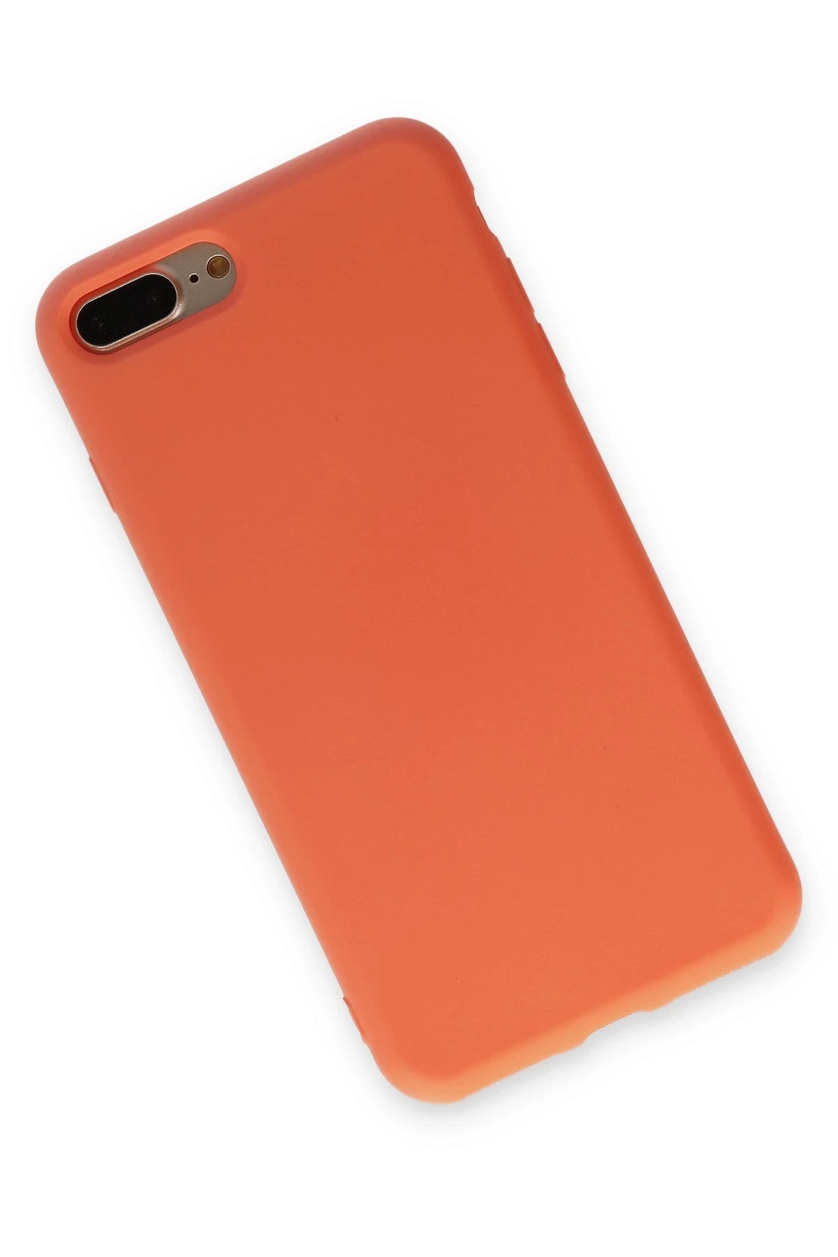 Newface Apple iPhone 7 Plus Kılıf Nano içi Kadife Silikon - Turuncu
