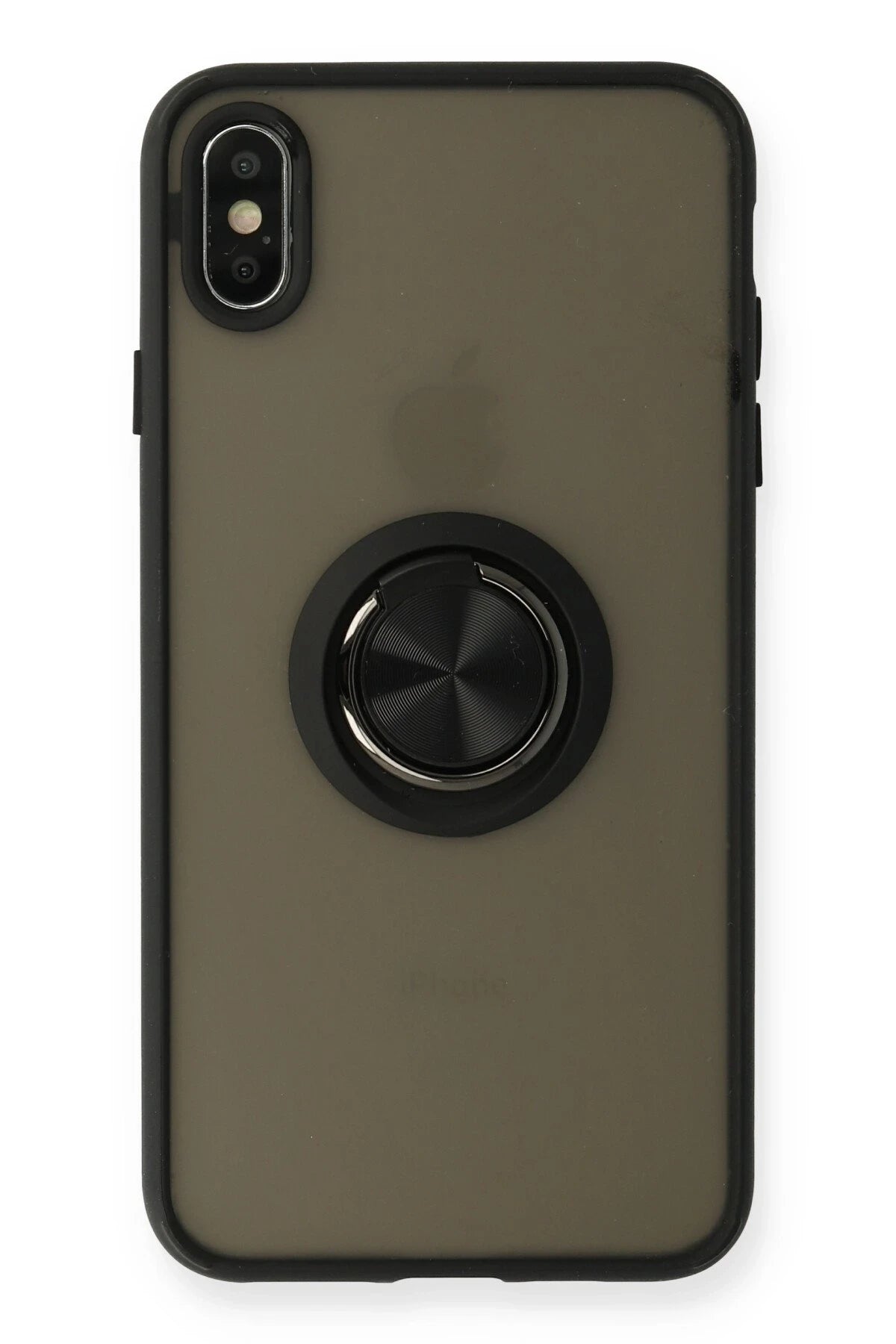 Newface Apple iPhone XS Max Kılıf Montreal Yüzüklü Silikon Kapak - Siyah