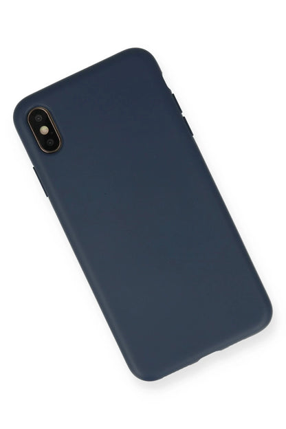 Newface Apple iPhone XS Max Kılıf Nano içi Kadife Silikon - Lacivert