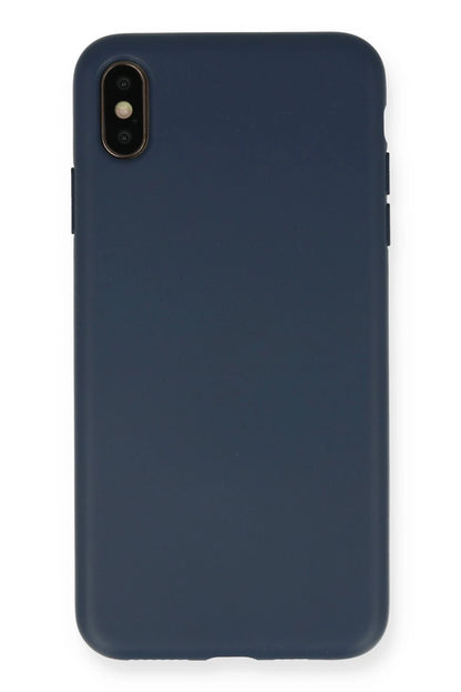 Newface Apple iPhone XS Max Kılıf Nano içi Kadife Silikon - Lacivert