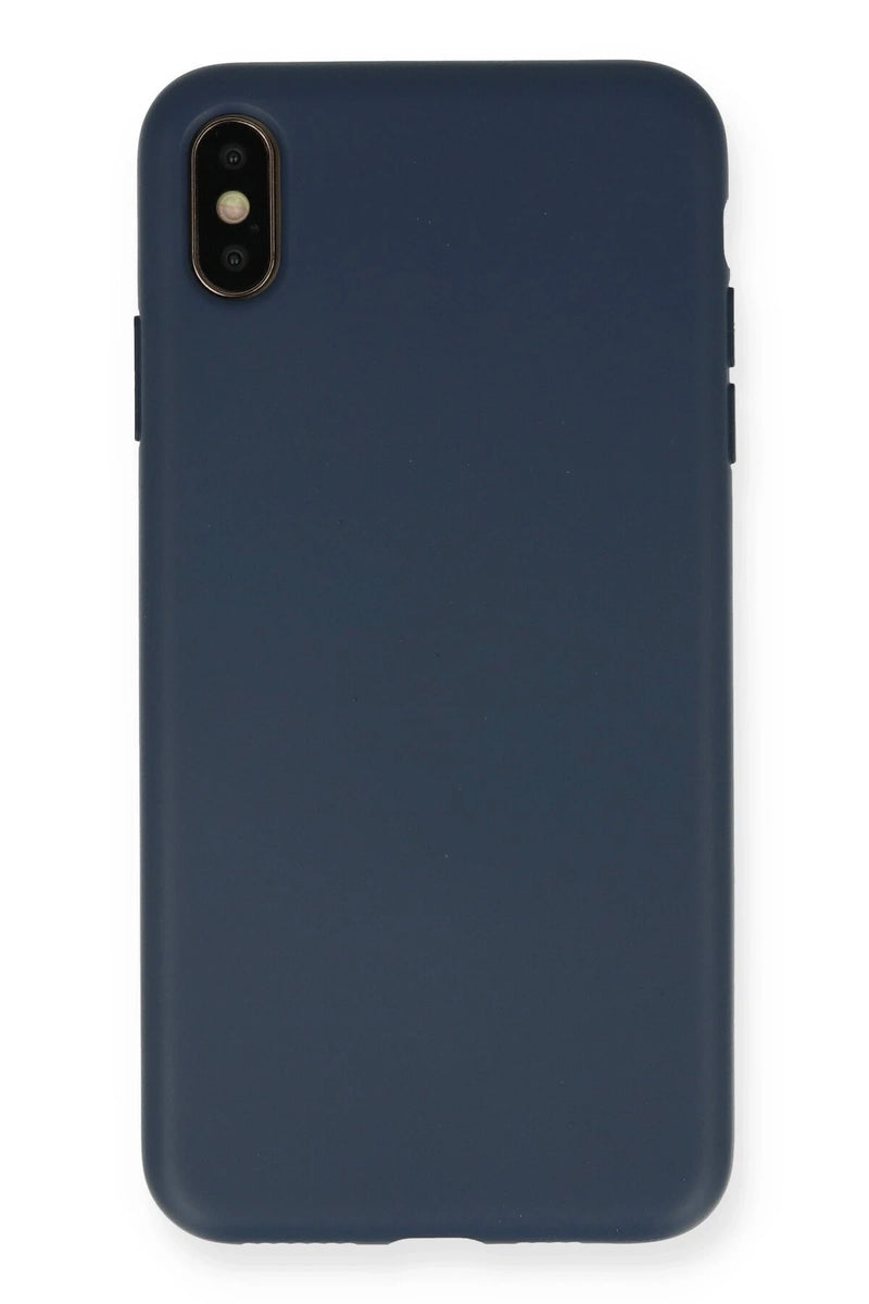 Newface Apple iPhone XS Max Kılıf Nano içi Kadife Silikon - Lacivert