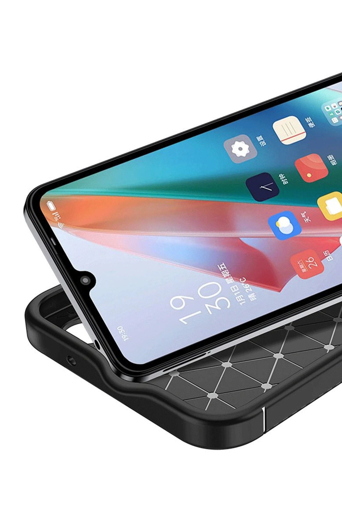 Newface Oppo A38 Kılıf Auto Focus Karbon Kapak - Siyah