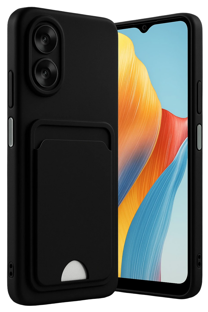 Newface Oppo A38 Kılıf Kelvin Kartvizitli Silikon - Siyah