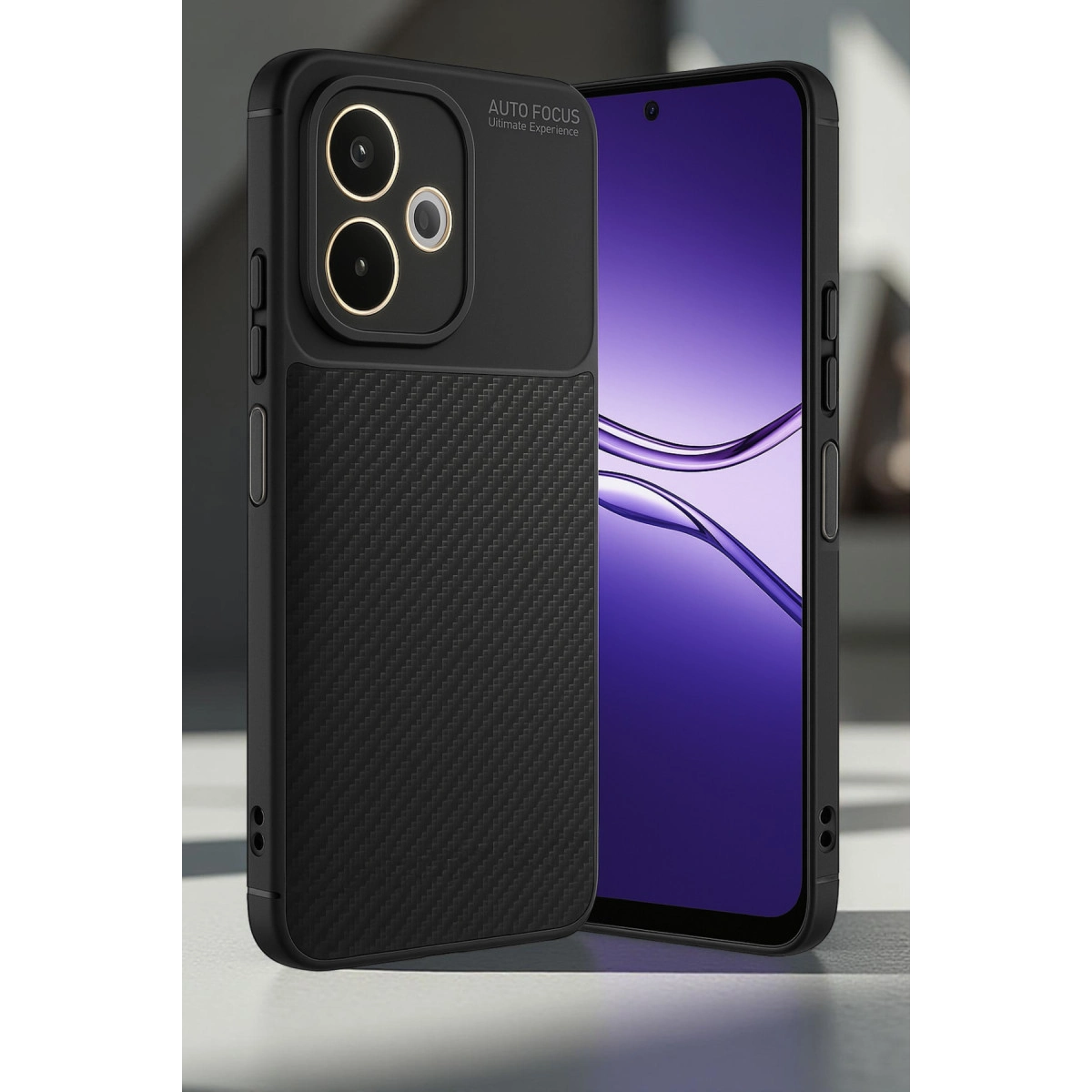 Oppo A5 Pro 4g Kılıf Auto Focus Karbon Kapak - Siyah