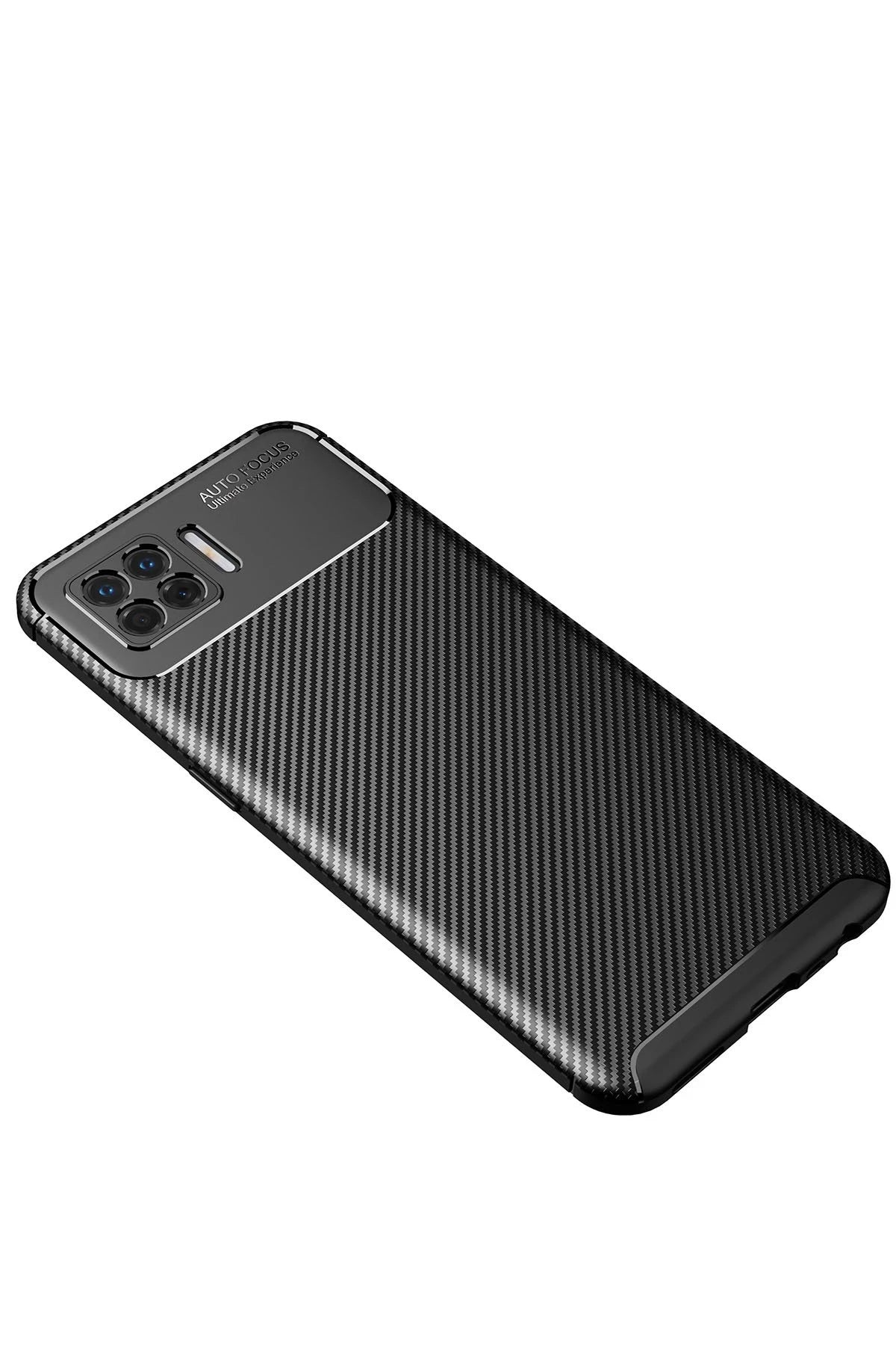 Newface Oppo A73 Kılıf Auto Focus Karbon Kapak - Siyah