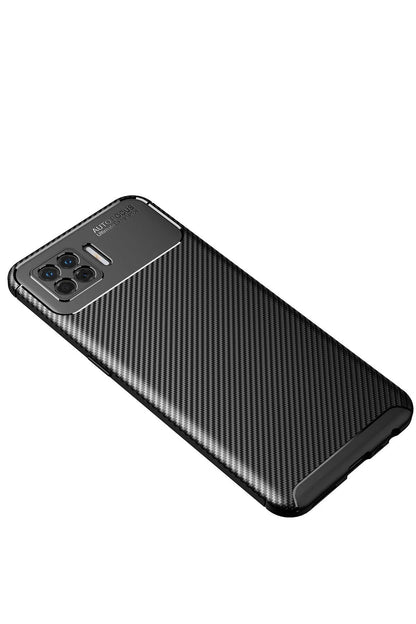 Newface Oppo A73 Kılıf Auto Focus Karbon Kapak - Siyah