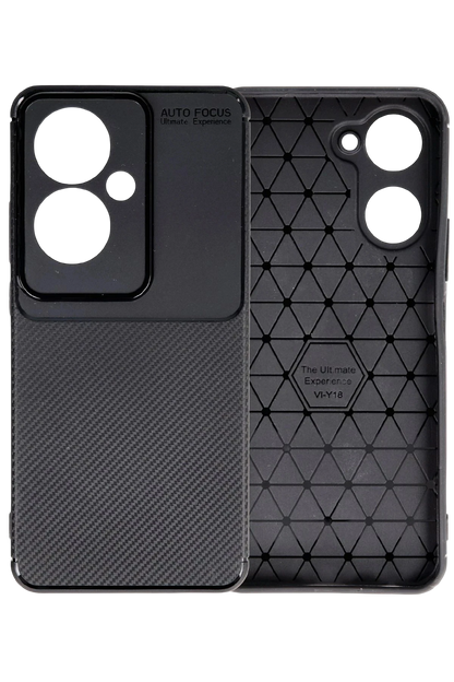 Newface Oppo Reno 11F Kılıf Auto Focus Karbon Kapak - Siyah