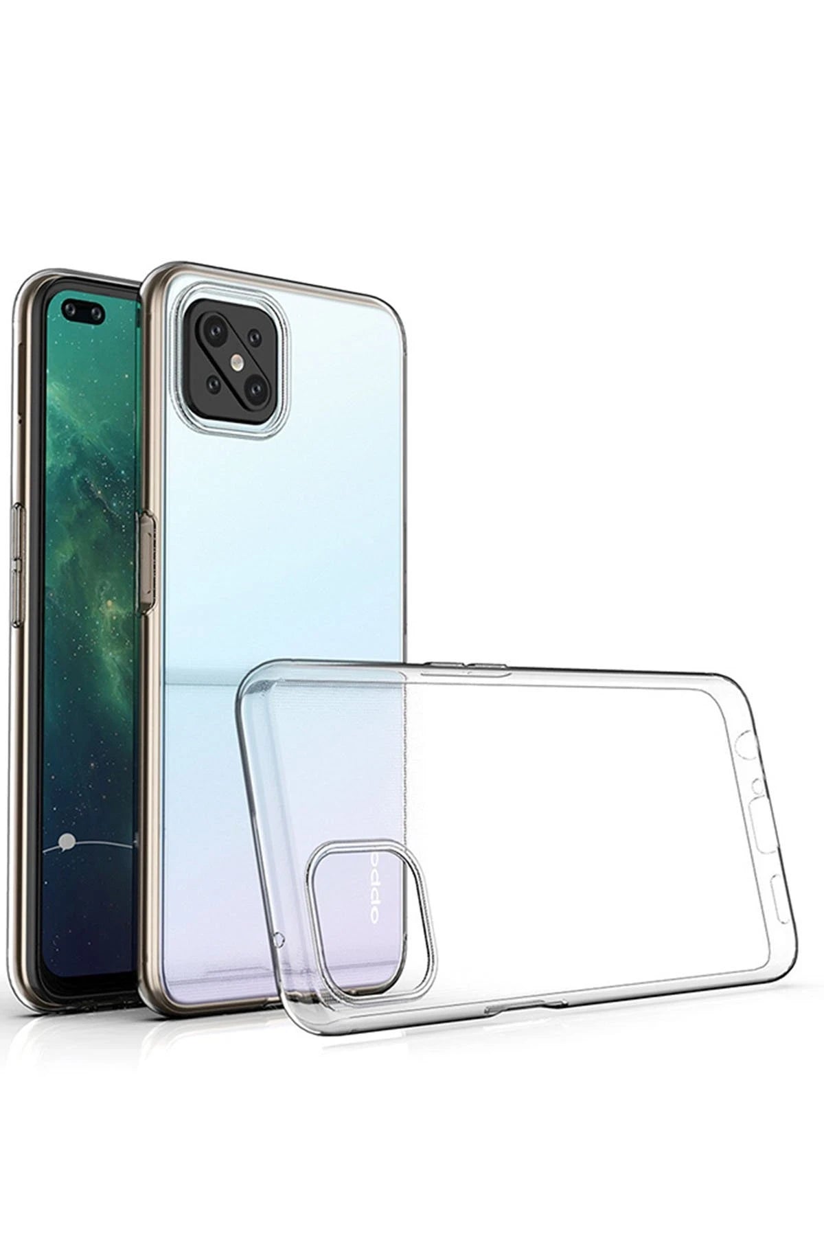 Newface Oppo Reno 4 Lite Kılıf Lüx Şeffaf Silikon - Şeffaf