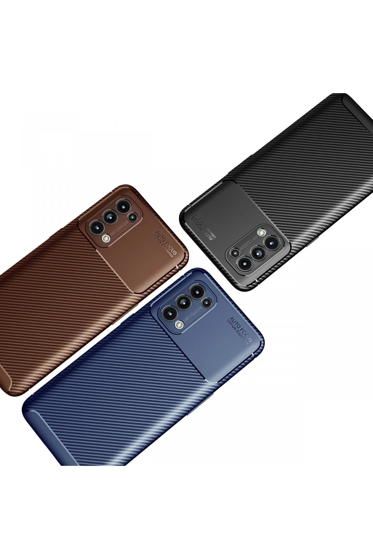 Newface Oppo Reno 5 Kılıf Auto Focus Karbon Kapak - Siyah