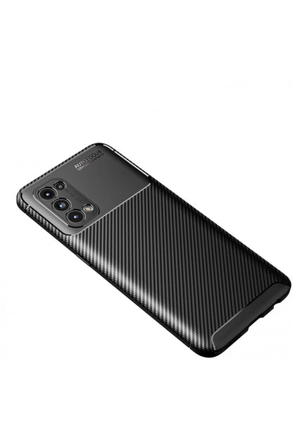 Newface Oppo Reno 5 Kılıf Auto Focus Karbon Kapak - Siyah