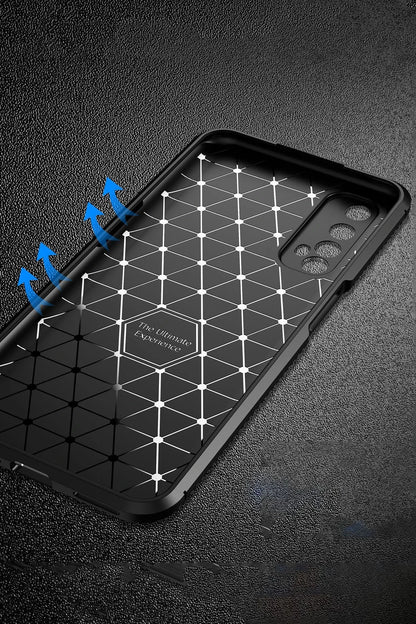 Newface Realme 7 Kılıf Auto Focus Karbon Kapak - Siyah