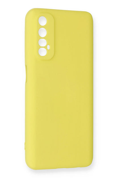 Newface Realme 7 Kılıf Nano içi Kadife Silikon - Sarı