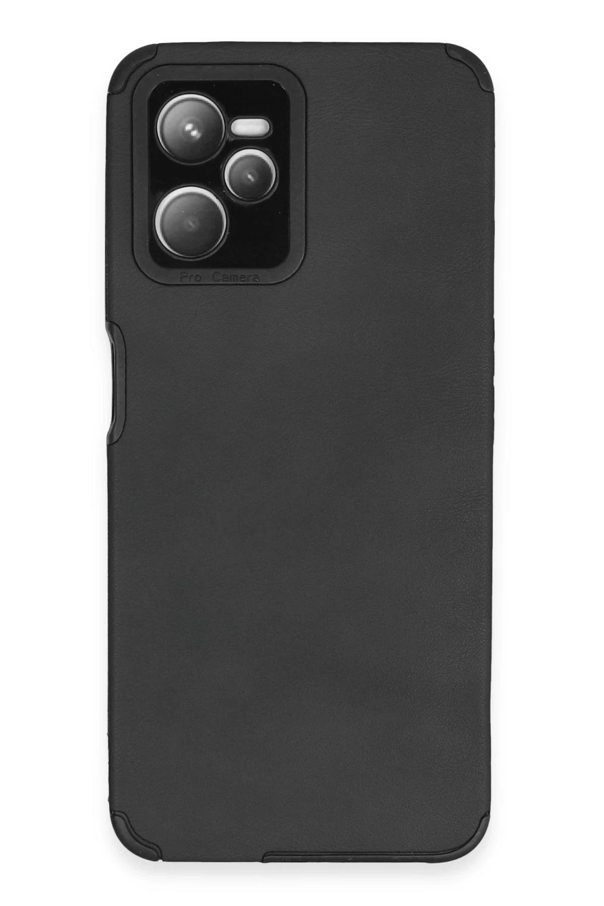 Newface Realme C35 Kılıf Loop Deri Silikon - Siyah