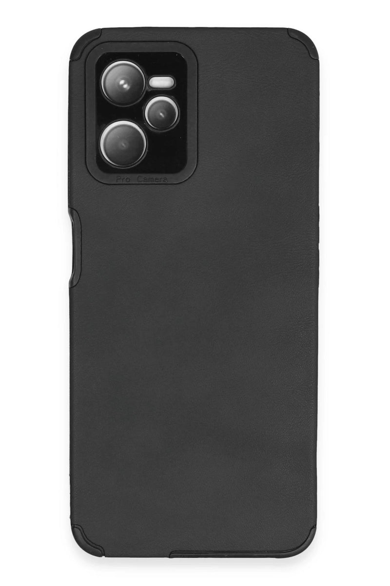 Newface Realme C35 Kılıf Loop Deri Silikon - Siyah