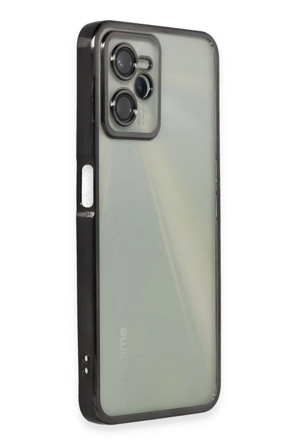 Newface Realme C35 Kılıf Razer Lensli Silikon - Siyah