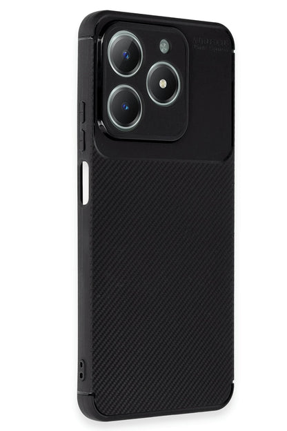 Newface Realme C61 Kılıf Auto Focus Karbon Kapak - Siyah