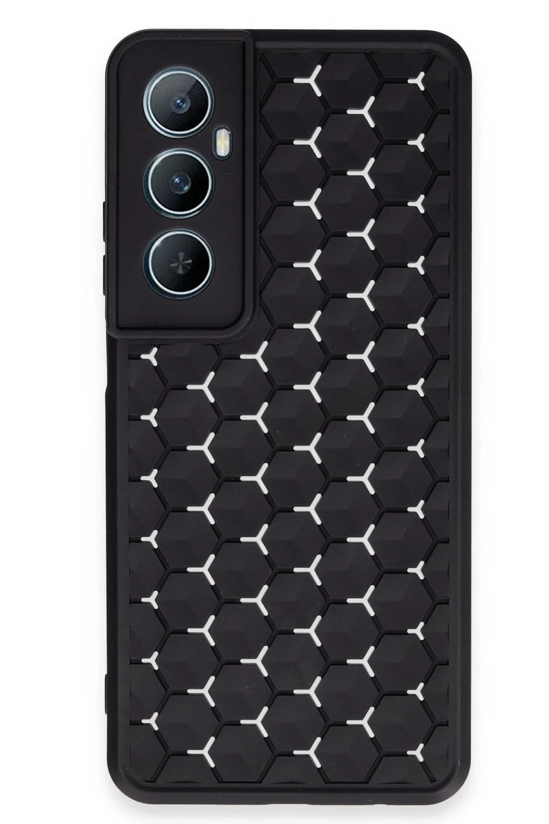 Newface Realme C65 Kılıf Petek Silikon Kapak - Siyah