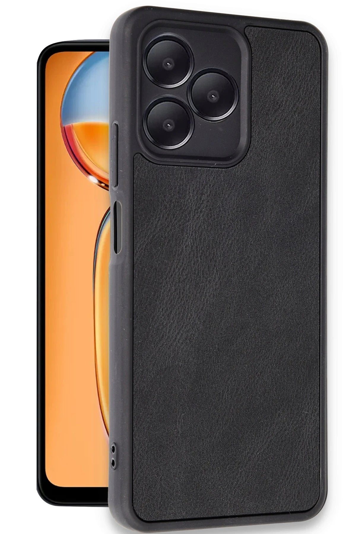 Newface Realme Note 50 4G Kılıf Aras Deri Kapak - Siyah
