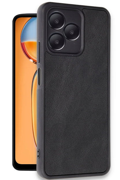 Newface Realme Note 50 4G Kılıf Aras Deri Kapak - Siyah