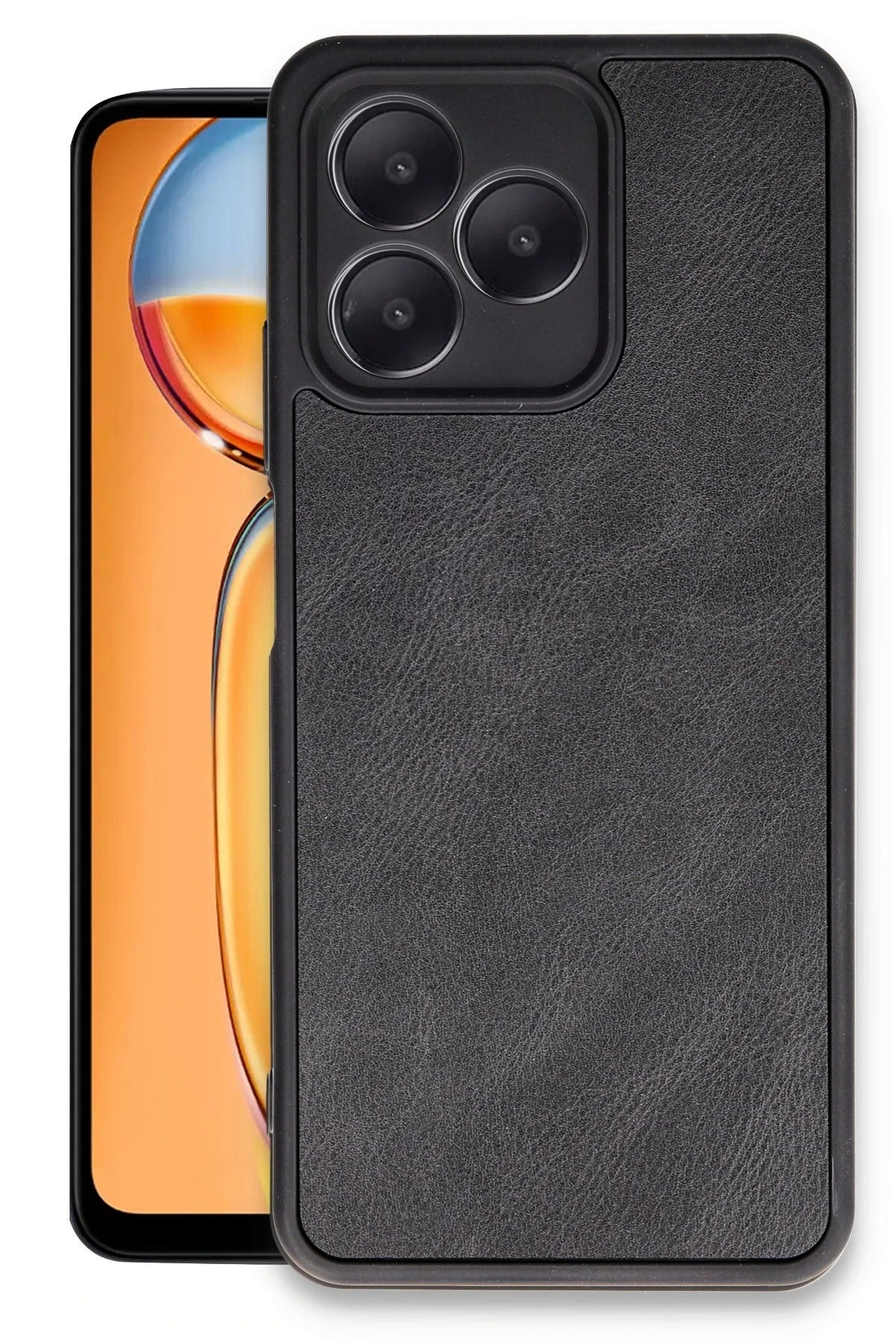 Newface Realme Note 50 4G Kılıf Aras Deri Kapak - Siyah