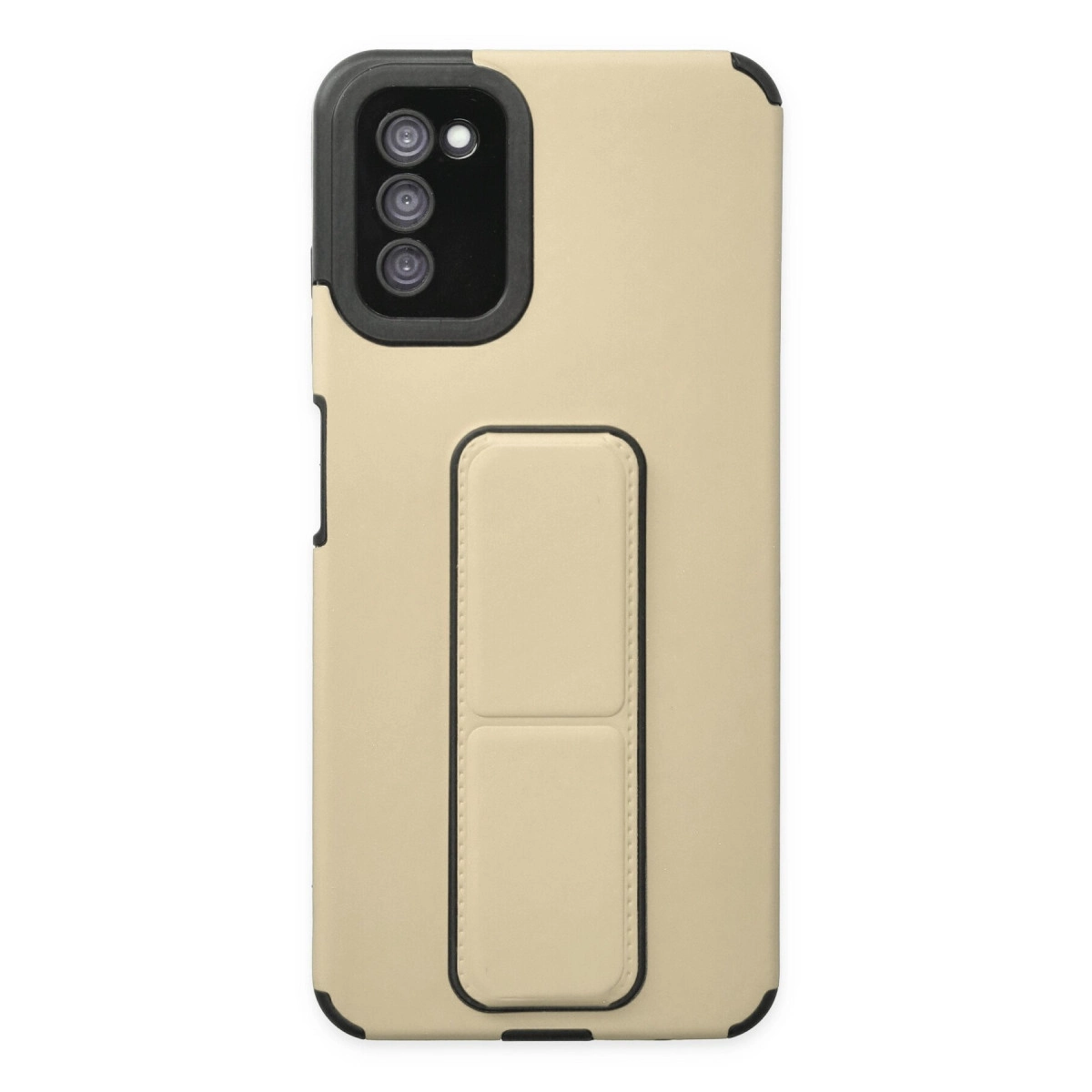 Newface Samsung Galaxy A03s Kılıf Mega Standlı Silikon - Gold