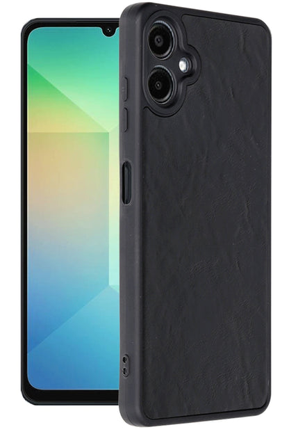 Newface Samsung Galaxy A06 Kılıf Aras Deri Kapak - Siyah