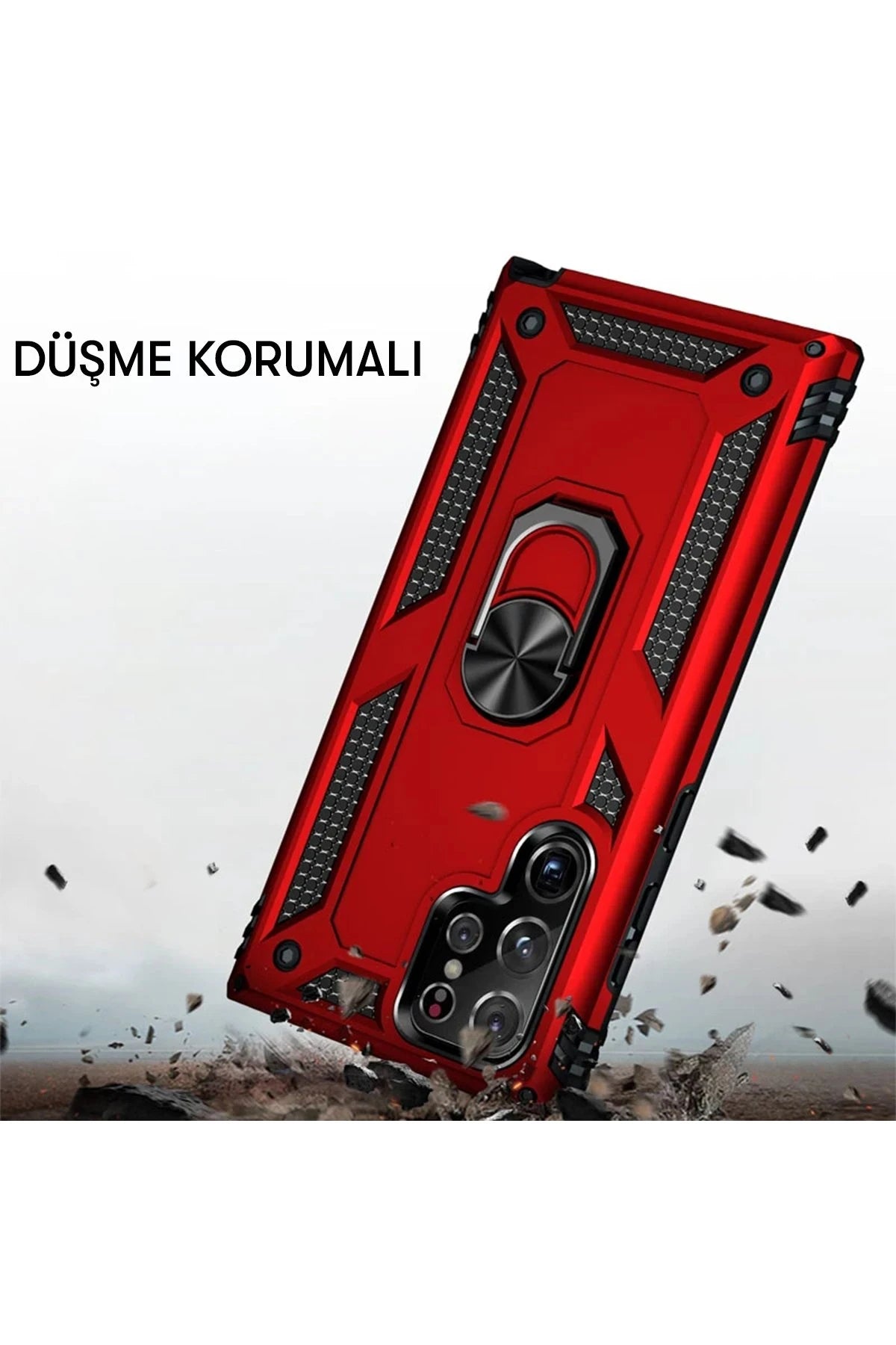 Newface Samsung Galaxy A14 4G Kılıf Sofya Yüzüklü Silikon Kapak - Siyah