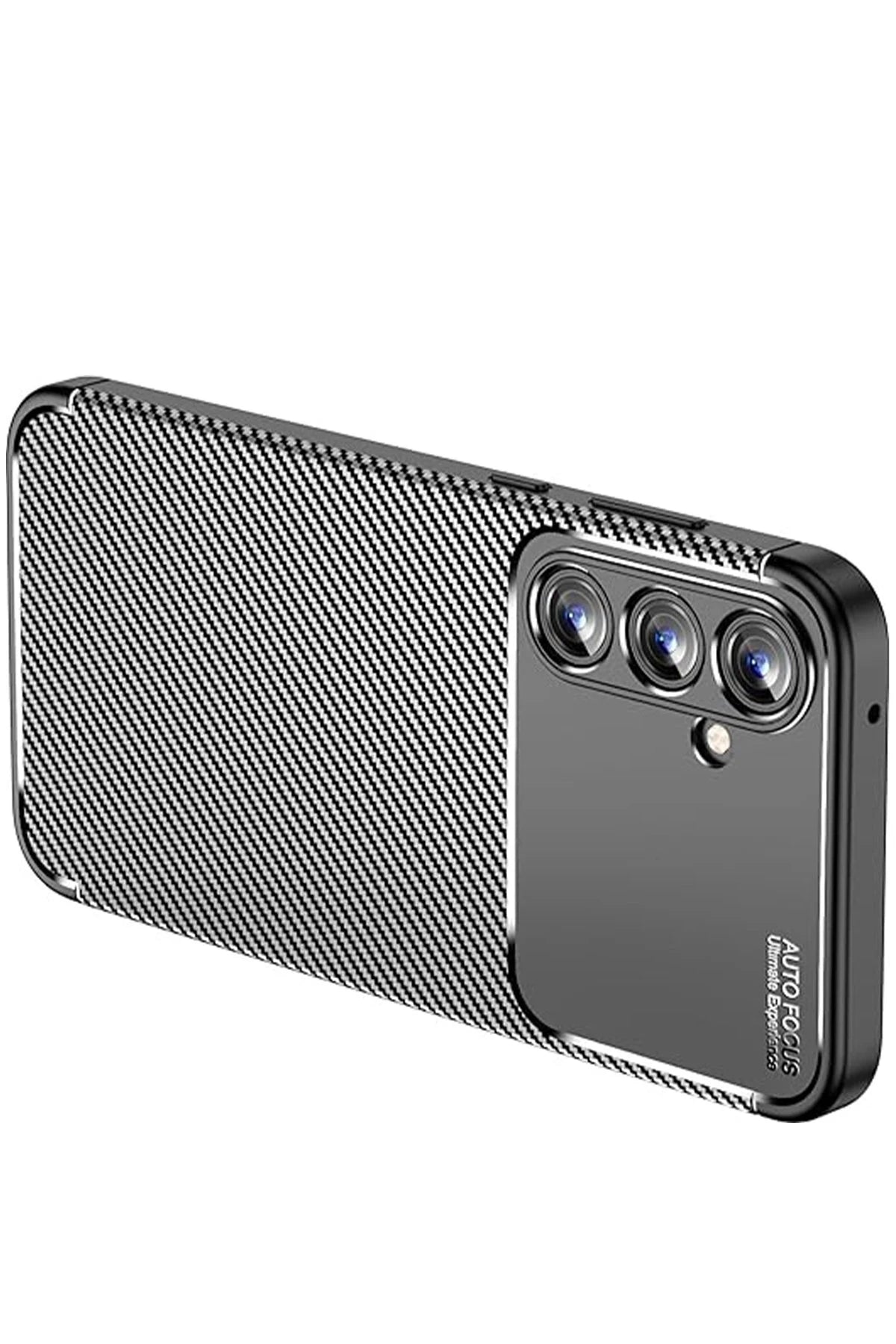 Newface Samsung Galaxy A15 4G Kılıf Auto Focus Karbon Kapak - Siyah